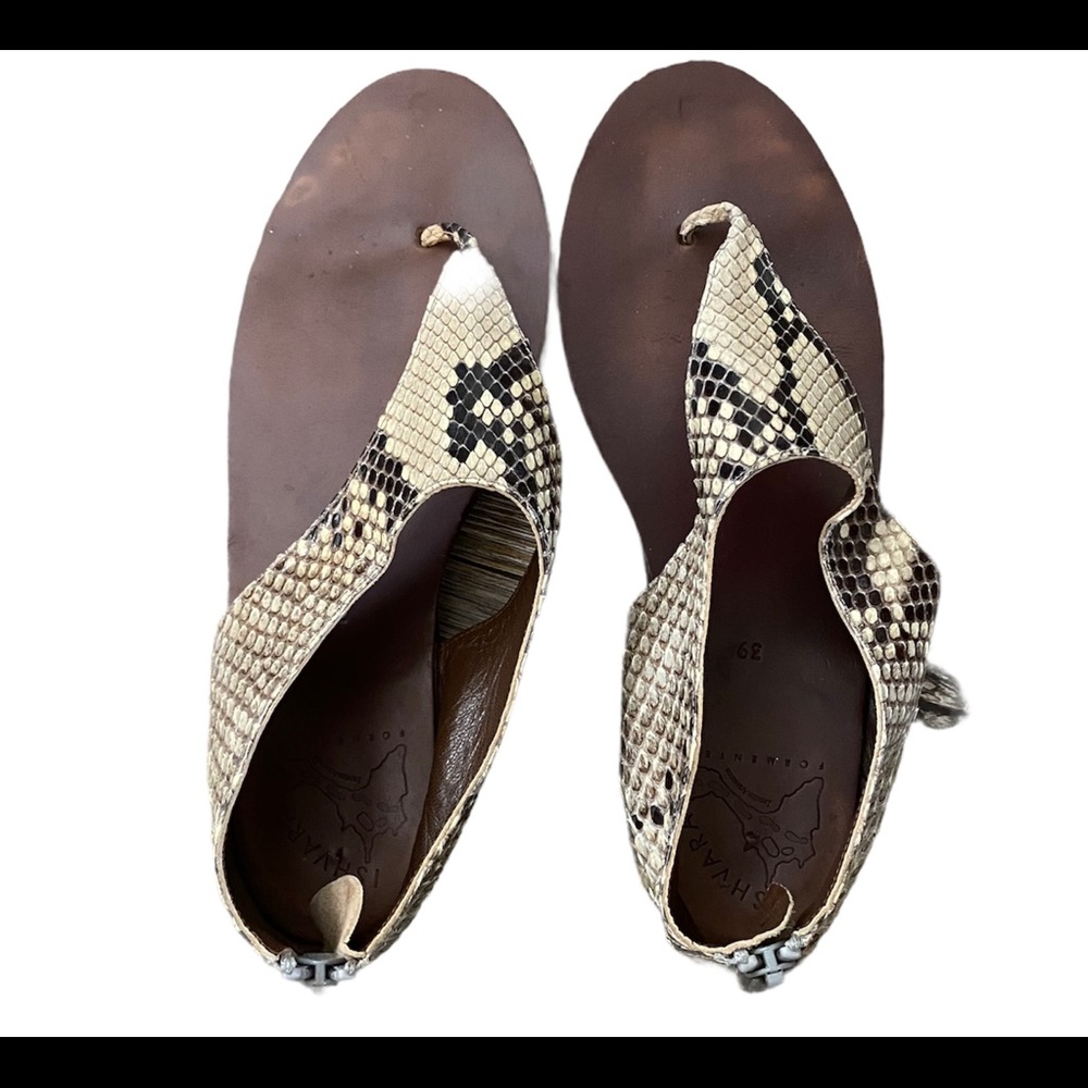 Ishvara Rioja Python Thong Women Sandals Flats EU Size 39